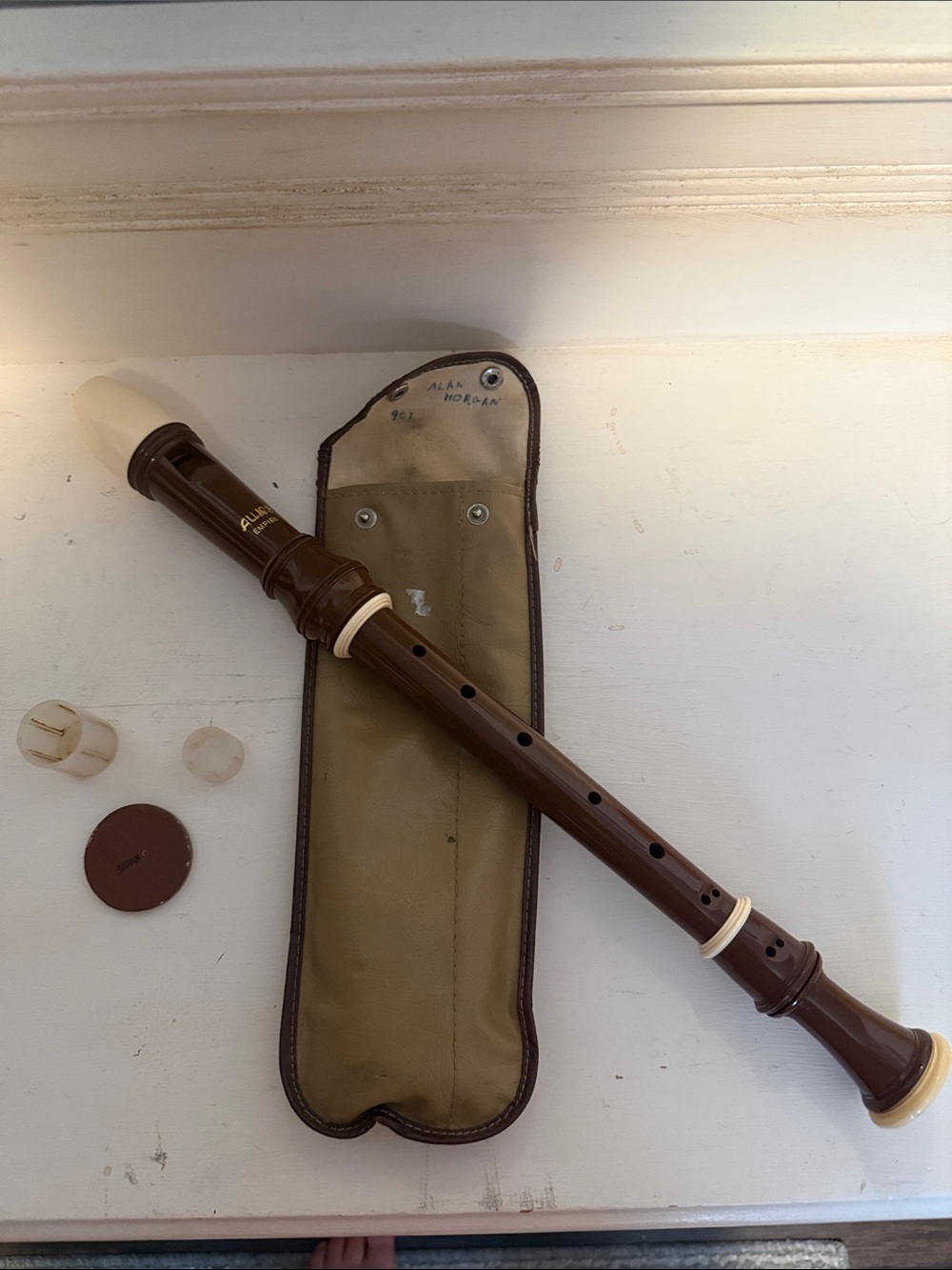 Plastic Recorder with Ivory Accents allios empire made in Japan with case